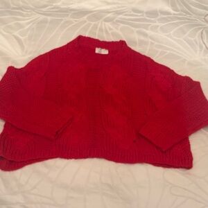 Red Cable Knit Sweater